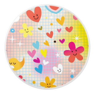 fun cartoon pattern ceramic knob