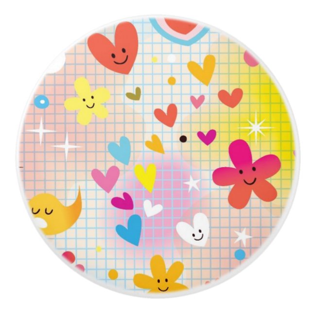 fun cartoon pattern ceramic knob (Front)