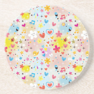 fun cartoon pattern coaster