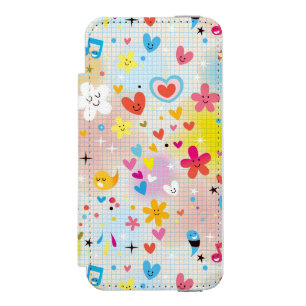 fun cartoon pattern incipio watson™ iPhone 5 wallet case
