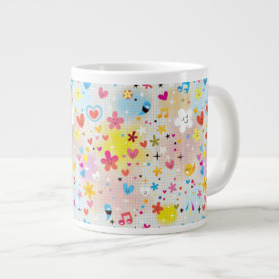 fun cartoon pattern large coffee mug