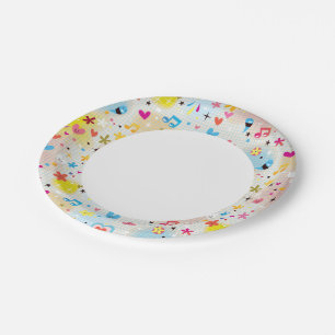 fun cartoon pattern paper plate