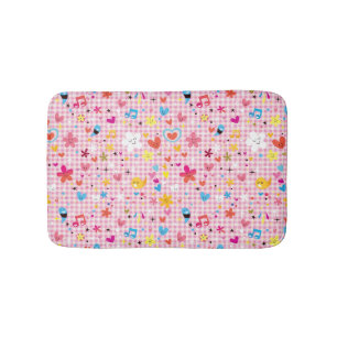 fun cartoon pattern pink bath mat