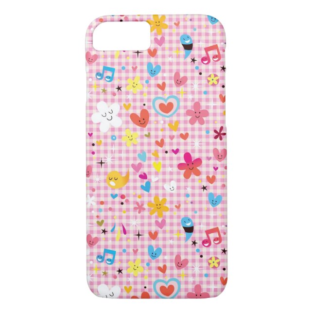 fun cartoon pattern pink Case-Mate iPhone case (Back)