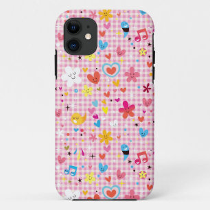 fun cartoon pattern pink iPhone 11 case