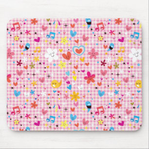 fun cartoon pattern pink mouse mat