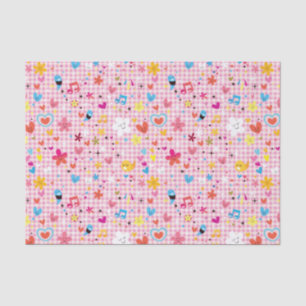 fun cartoon pattern pink tissue paper