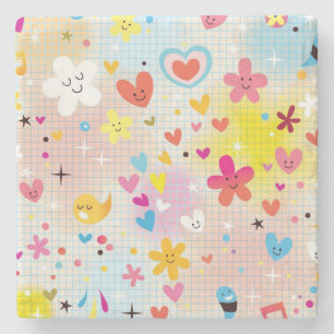 fun cartoon pattern stone coaster