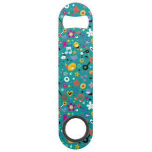 fun cartoon pattern teal