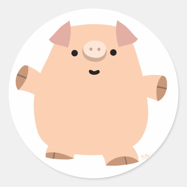 Fun Cartoon Pig sticker (Front)