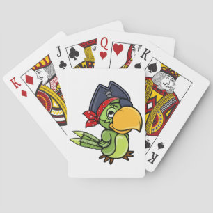 Fun Cartoon Pirate Parrot Playing Cards
