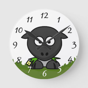 Fun Cartoon Round Sheep Clock