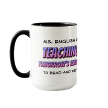 Fun Cartoon Style Personalised English Teacher Mug