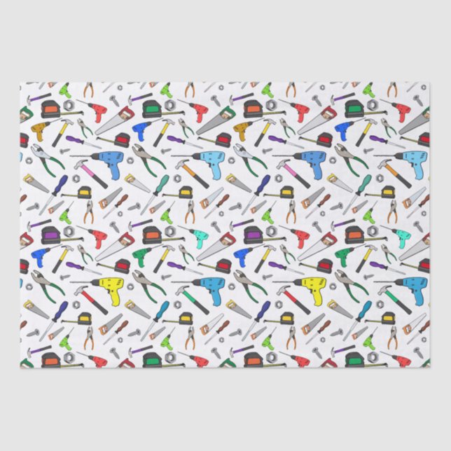 Fun Cartoon Tools Hardware Illustration Pattern Tissue Paper (Front)