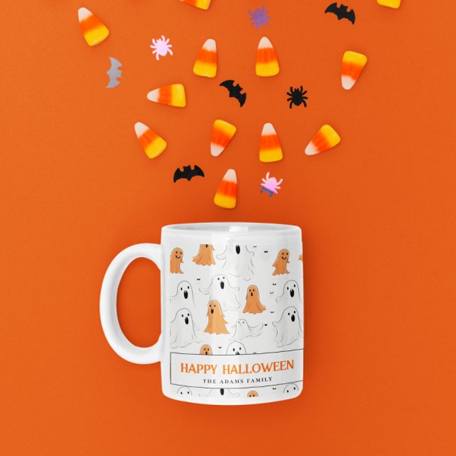 Fun Cartoonish Ghosts Personalised Halloween Coffee Mug (Creator Uploaded)