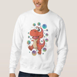 Fun Cartoonish Orange Dinosaur Sweatshirt for men