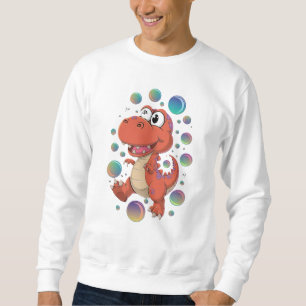 Fun Cartoonish Orange Dinosaur Sweatshirt for men