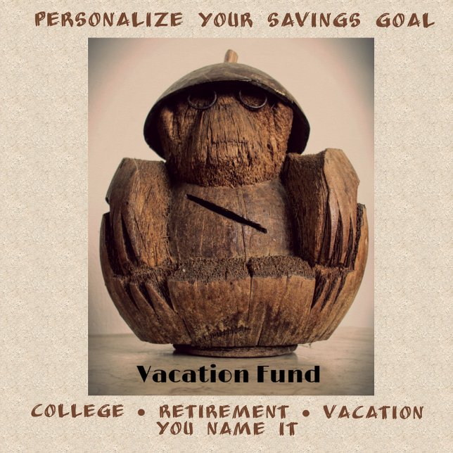 Fun Carved Coconut Monkey Bank Kitsch Photographic Poster (Creator Uploaded)