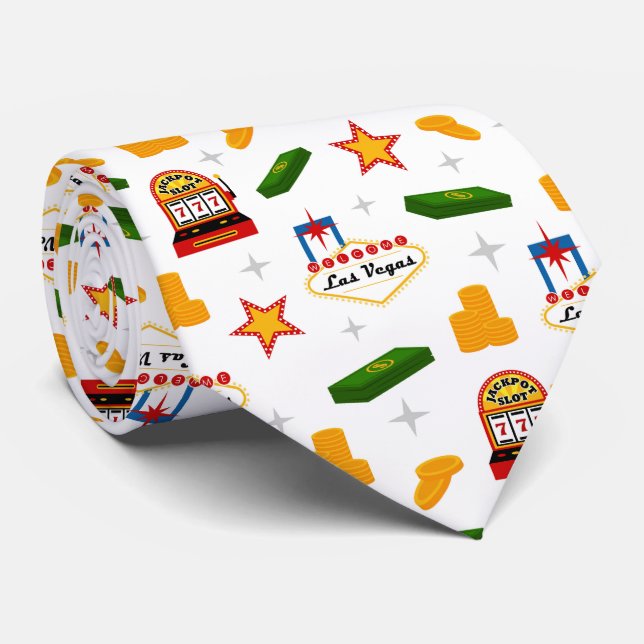 Fun Casino gambling gameroom pattern tie (Rolled)