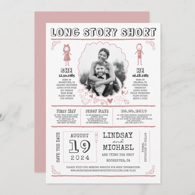 Fun Casual and Cute Save the Date Photo (Front/Back)