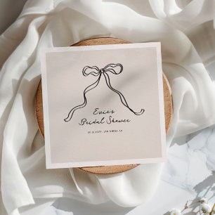 Fun Casual Handwritten Bow Bridal Shower Napkin
