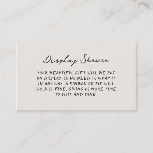 Fun Casual Handwritten Display Shower Enclosure Card