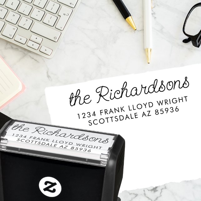 Fun Casual Script Return Address Self Inking Stamp (Creator Uploaded)