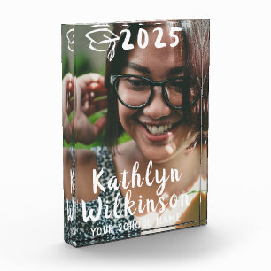 Fun Casual Script Simple Graduation Photo Block