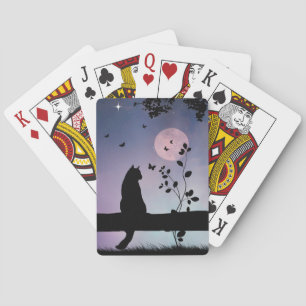 Fun Cat and Butterfly Playing Cards