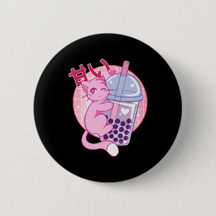 Fun Cat Boba Tea Bubble Tea Anime Kawaii Gift Girl 6 Cm Round Badge