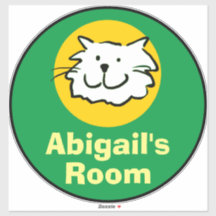 Fun Cat Cartoon Sticker for Child's Bedroom
