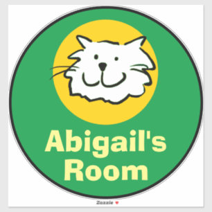 Fun Cat Cartoon Sticker for Child's Bedroom