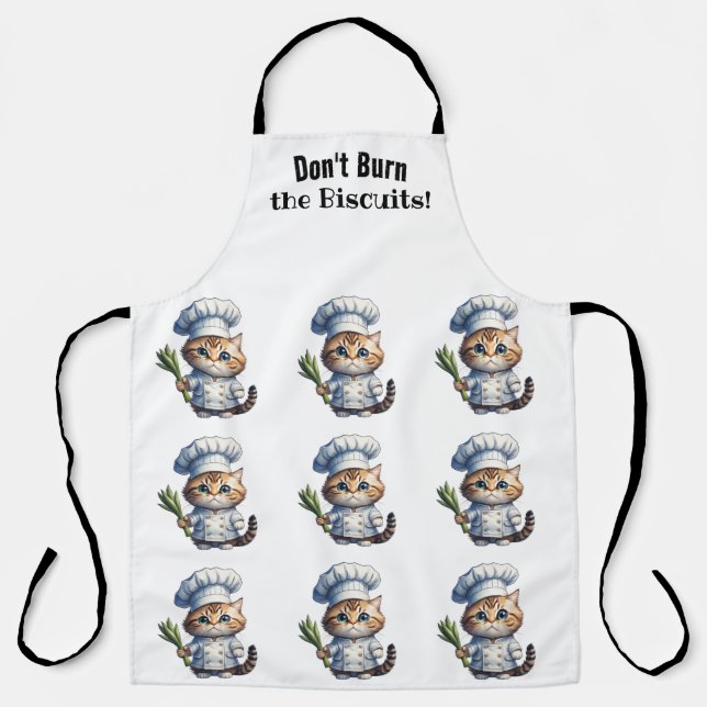 Fun Cat Chef All-Over Print Apron (Front)