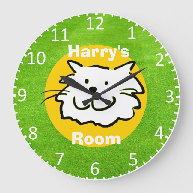 Fun Cat Design on a Child's Bedroom Clock (Front)