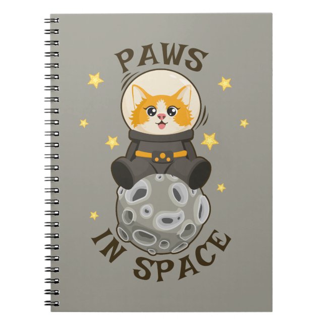 Fun Cat in space Cat Astronaut Cosmic animal Moon Notebook (Front)