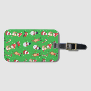 Fun cat kitty Santa animal snowman Sled Xmas tree Luggage Tag