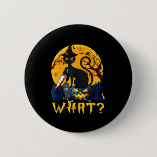Fun Cat Lover Halloween Costume Black Cat On Pumpk 6 Cm Round Badge