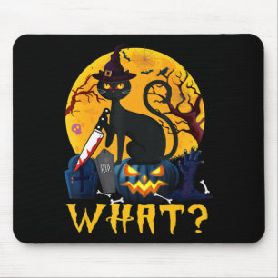 Fun Cat Lover Halloween Costume Black Cat On Pumpk Mouse Mat