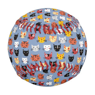 Fun Cat Pattern Baseball