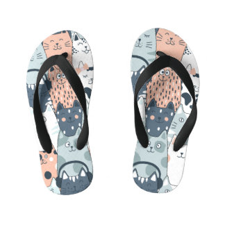 Fun Cat Pattern Bath Kid's Flip Flops
