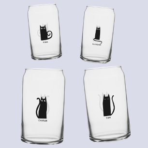 Fun Cat Personalised Unique Can Glass