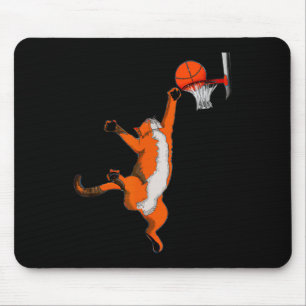 Fun Cat Playing Basketball Sports Cat Basketball L Mouse Mat