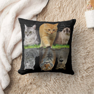 Fun Cat Reflection Gift Design Idea Cushion