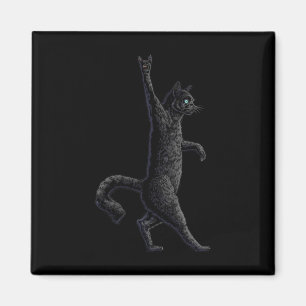 Fun Cat  Rock On Rock And Roll - Concert Band Tees Magnet