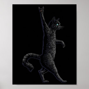 Fun Cat Rock On Rock And Roll - Concert Band Tees Poster