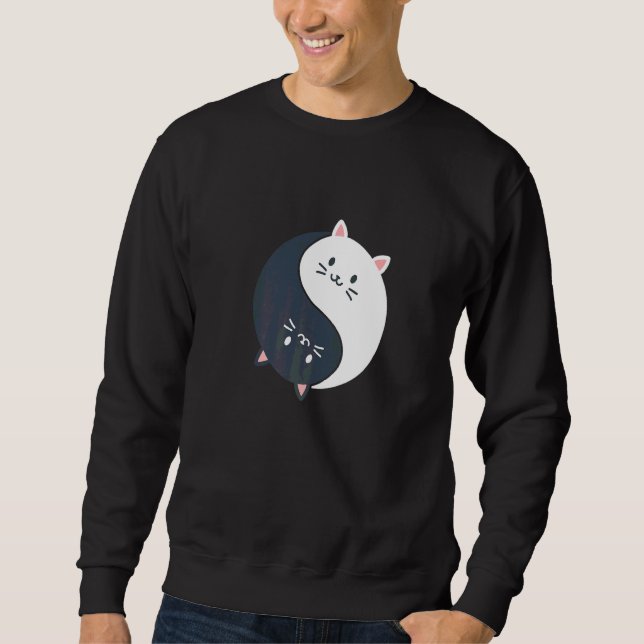 Fun Cat Yin And Yang Sweatshirt (Front)