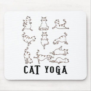 Fun Cat Yoga Gift T Shirt Mouse Mat