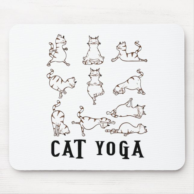 Fun Cat Yoga Gift T Shirt  Mouse Mat (Front)