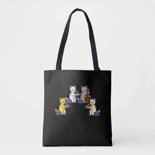 Fun Cats Playing Violin Cello Gift Music Tote Bag (Front)