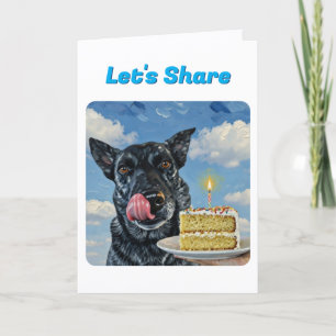 Fun Cattle Dog Oil Paint Texture Cover Card